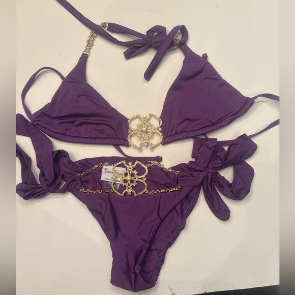 Beach Bunny Violet Bikini with Gold Details - Picture 1 of 3